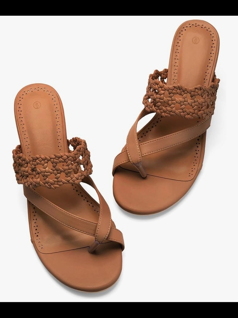 Coutgo Womens Low Kitten Heel Sandals Open Toe Ankle Strap Thong Slides Backless